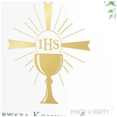 zaproszenia pierwsza komunia swieta kielich partypal 14x14 cm 10 szt