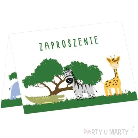zaproszenia safari zwierzeta congee 6 szt