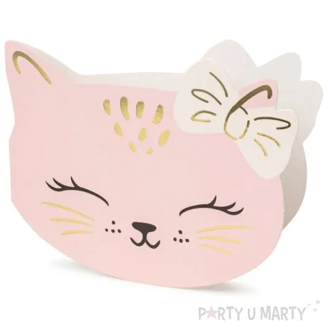 zaproszenia slodki kotek rozowy jasny partydeco 10 x 13 cm 6 szt