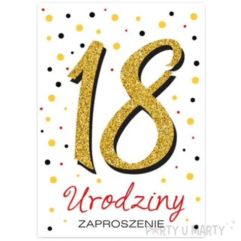 zaproszenia urodzinowe 18 white gold viper 10 szt