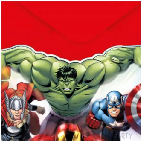 zaproszenia urodzinowe avengers procos 6 szt
