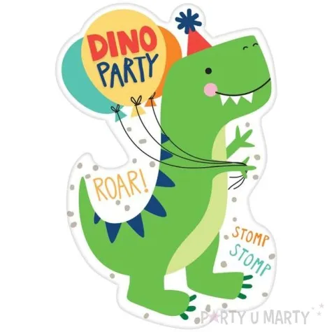 zaproszenia urodzinowe dinozaur party amscan 15 5 x 10 5 cm 8 szt