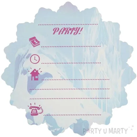 zaproszenia urodzinowe frozen northern lights kraina lodu procos 6 szt