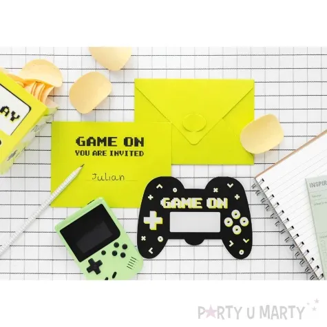 zaproszenia urodzinowe gamepad game on partydeco 6 szt