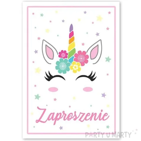 zaproszenia urodzinowe jednorozec biale dekoracjepolska 10 szt