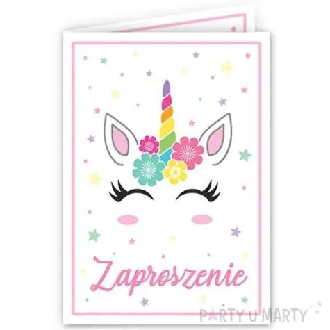 zaproszenia urodzinowe jednorozec biale dekoracjepolska 10 szt