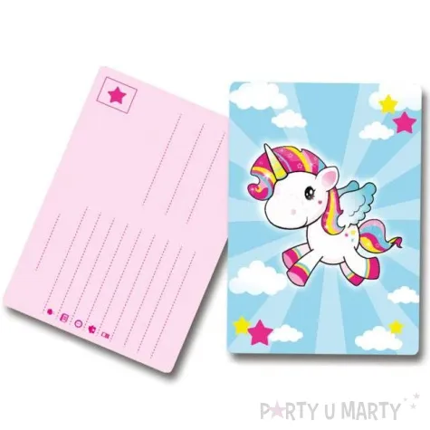 zaproszenia urodzinowe jednorozec folat 14 8 x 10 5 cm 8 szt