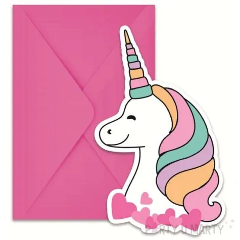 zaproszenia urodzinowe jednorozec magic party procos 6 szt