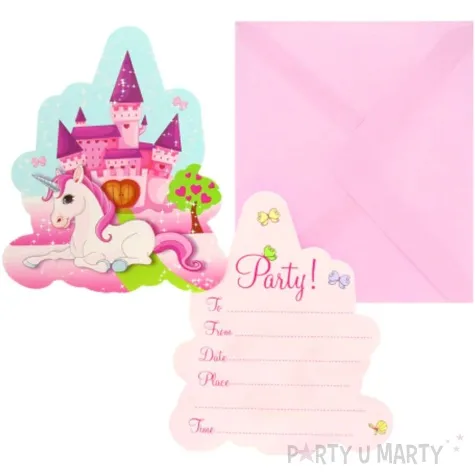 zaproszenia urodzinowe jednorozec unicorn procos 6 szt