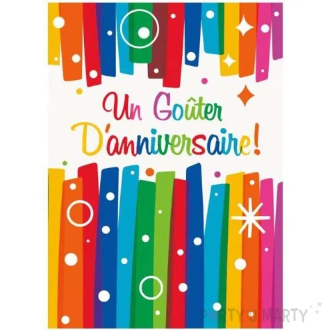 zaproszenia urodzinowe joyeux anniversaire unique 8 szt