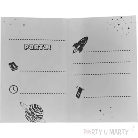 zaproszenia urodzinowe kosmos rocket space procos 6 szt