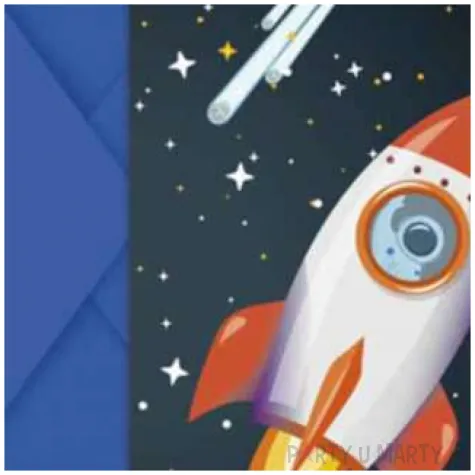 zaproszenia urodzinowe kosmos rocket space procos 6 szt