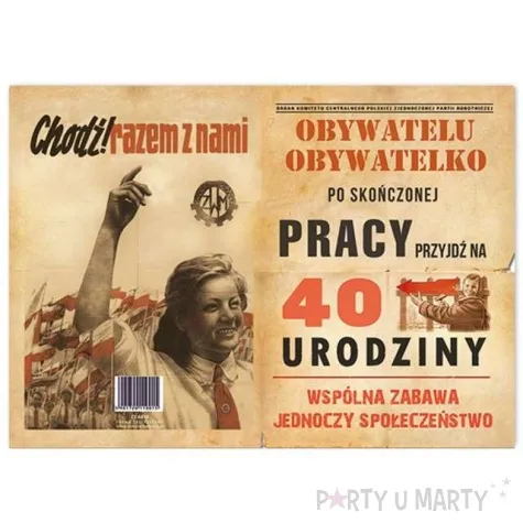 zaproszenia urodzinowe obywatelu 40 urodziny 10 szt