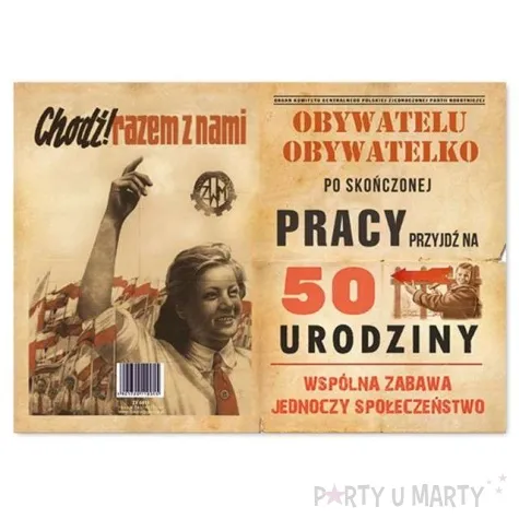 zaproszenia urodzinowe obywatelu 50 urodziny 10 szt