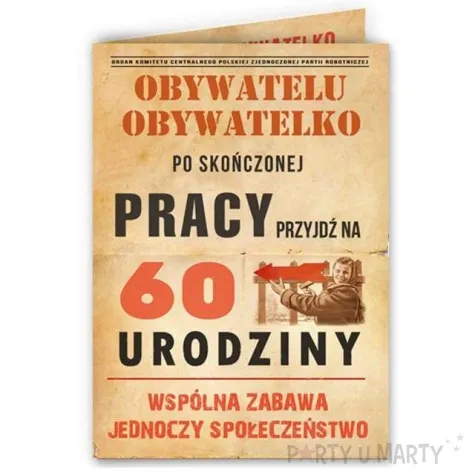 zaproszenia urodzinowe obywatelu 60 urodziny 10 szt