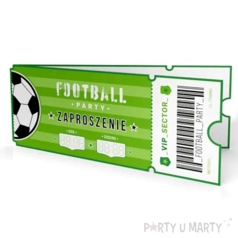 zaproszenia urodzinowe pilka nozna zielone partypal 6 szt
