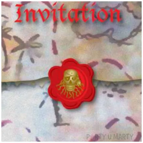 zaproszenia urodzinowe piracka skrzynia folat 8 szt