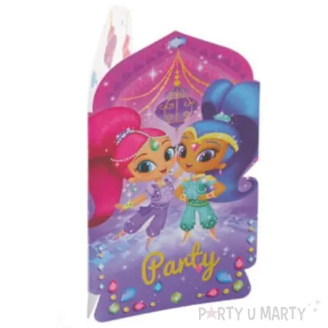 zaproszenia urodzinowe shimmer shine amscan 8 szt