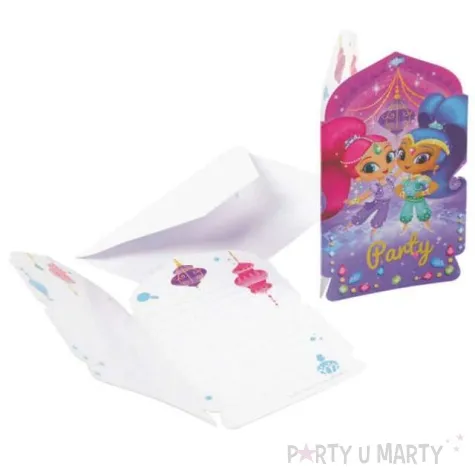 zaproszenia urodzinowe shimmer shine amscan 8 szt