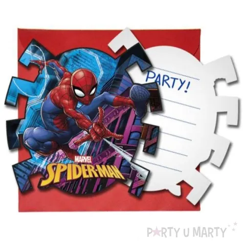 zaproszenia urodzinowe spiderman team up procos 6 szt