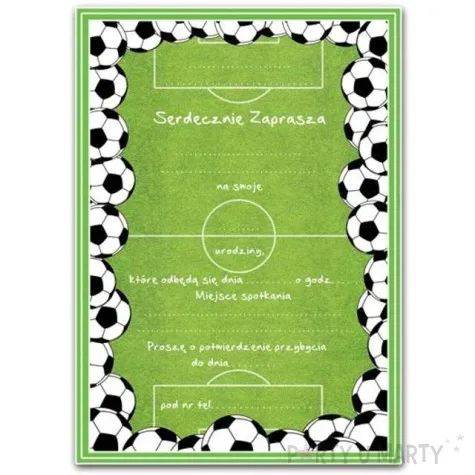 zaproszenia urodzinowe urodziny pilkarza 1 szt