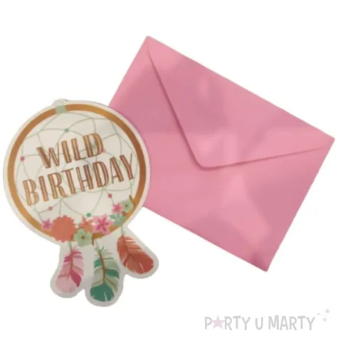 zaproszenia urodzinowe wild birthday lapacz snow amscan 8 szt