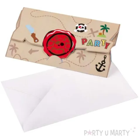 zaproszenia urodzinowe wyspa skarbow amscan 8 szt