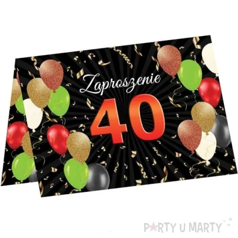 zaproszenia urodziny 40 balony congee 6 szt