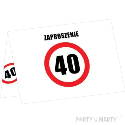 zaproszenia urodziny 40 traffic birthday congee 6 szt