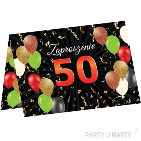 zaproszenia urodziny 50 balony congee 6 szt