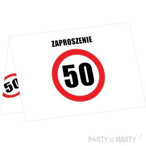 zaproszenia urodziny 50 traffic birthday congee 6 szt
