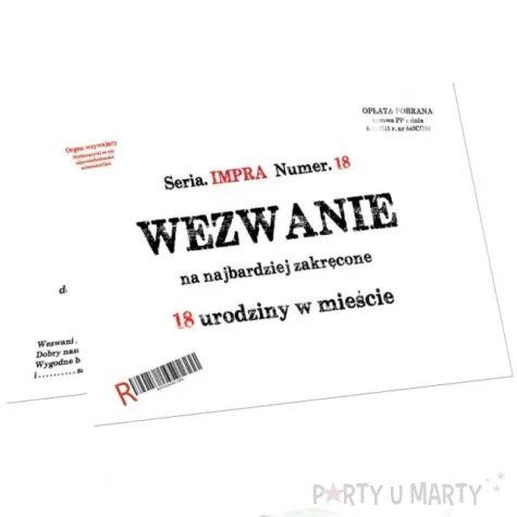 zaproszenia wezwanie na 18 congee 6 szt