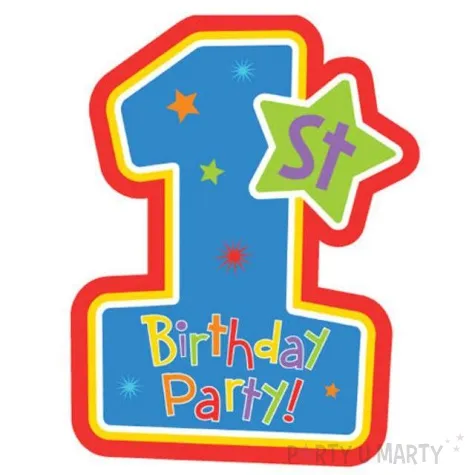 zaproszenia z koperta hugs stitches niebieskie amscan 8 szt