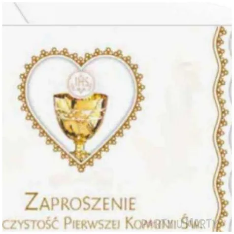zaproszenia z koperta komunia swieta hostia maki 10 szt