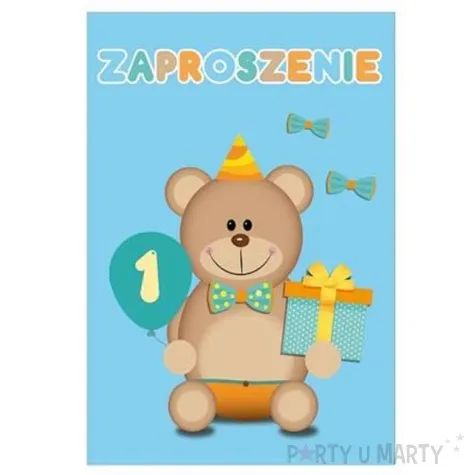 zaproszenia z koperta moje 1 urodziny niebieski godan 10 x 15 cm 6 szt