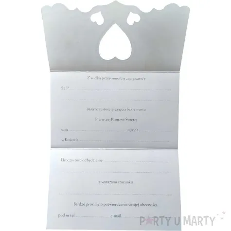 zaproszenia z koperta pierwsza komunia swieta dla matki chrzestnej maki
