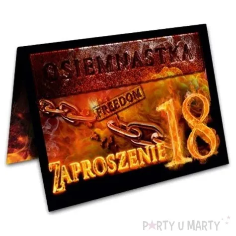 zaproszenia z koperta urodziny 18 freedom 1 szt
