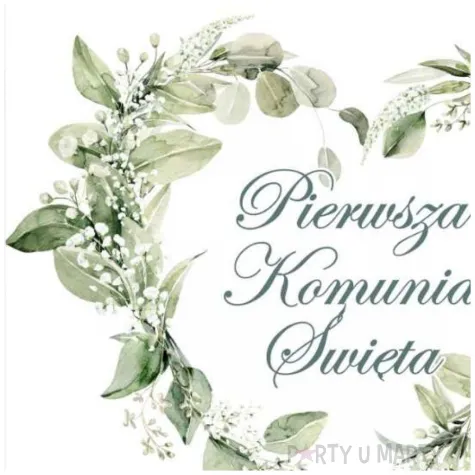 zaproszenie na komunie eukaliptusowe serce pierwsza komunia swieta 15x15 cm 1 szt