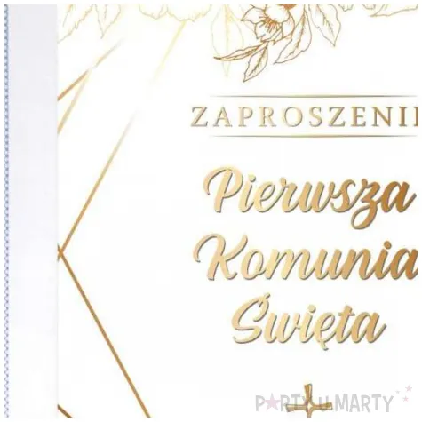 zaproszenie na komunie gold line pierwsza komunia swieta 10 5x14 8 cm 1 szt