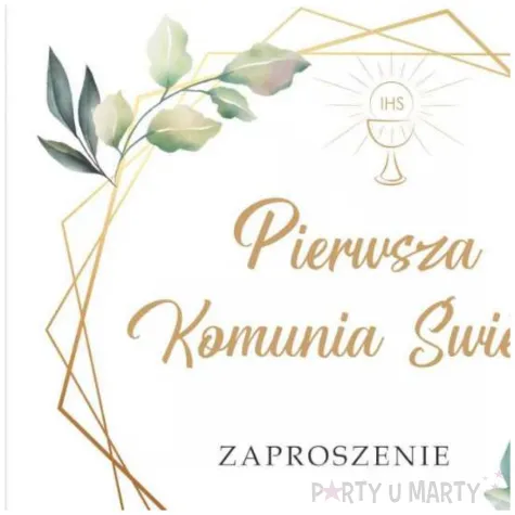 zaproszenie na komunie mietowa geometria pierwsza komunia swieta 15x15 cm 1 szt