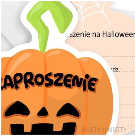 zaproszenie straszne halloween dynia 9 8x11 7 cm 1 szt
