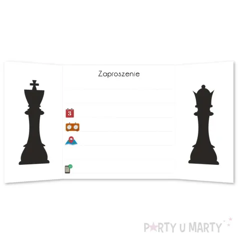 zaproszenie szachy plansza 9 4 x 9 4 cm 1 szt