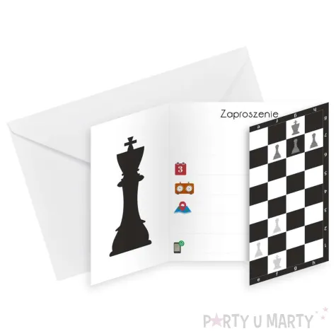 zaproszenie szachy plansza 9 4 x 9 4 cm 1 szt