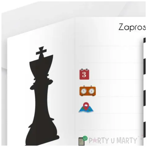 zaproszenie szachy plansza 9 4 x 9 4 cm 1 szt