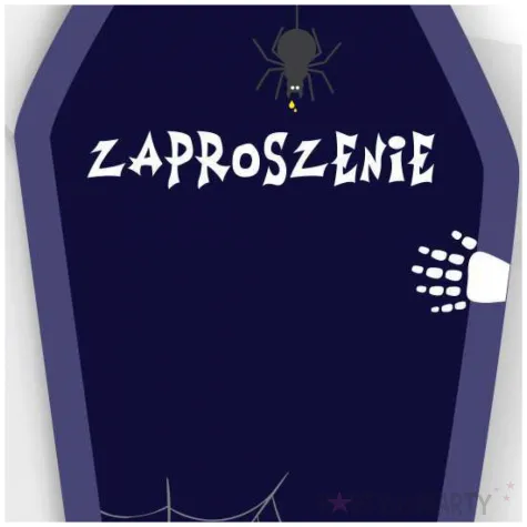 zaproszenie trumna halloween wesole kosciotrupy 8x13 5 cm 1 szt