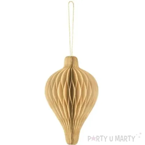 zawieszka choinkowa honeycomb kropelki bezowa 8x12 cm partydeco