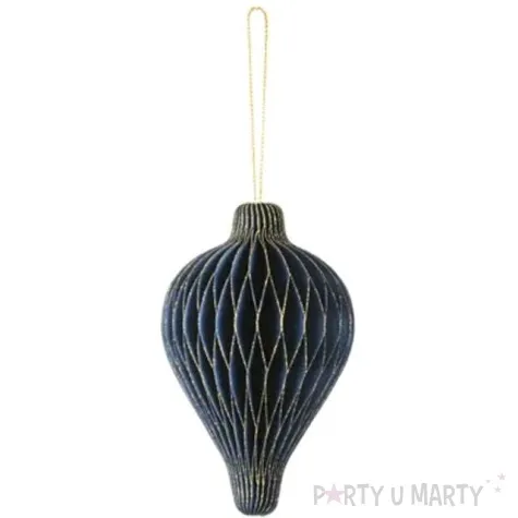 zawieszka choinkowa honeycomb kropelki granatowy 8x12 cm partydeco