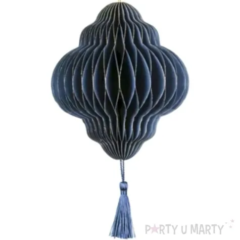 zawieszka choinkowa honeycomb latarnia granatowa 13x15 cm partydeco