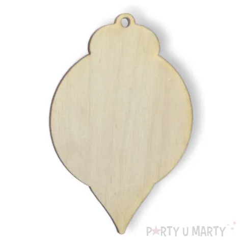 zawieszka drewniana bombka 80 x 54 mm 10 szt