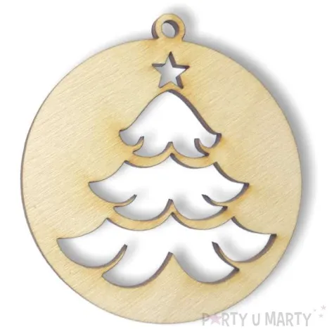 zawieszka drewniana bombka choinka 70 x 70 mm 10 szt